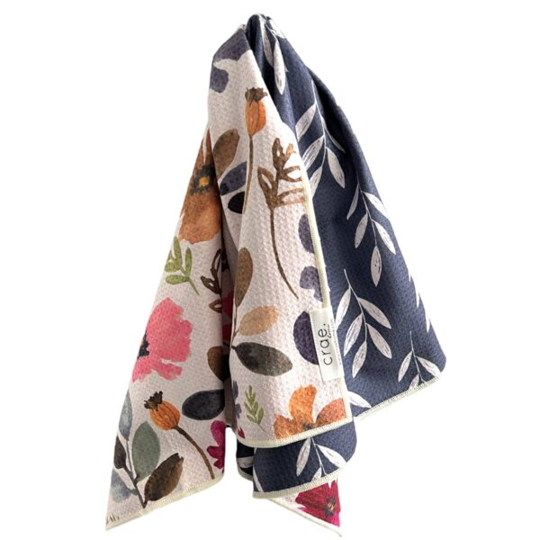 Ester: Reversible Hand Towel: Cream/Navy