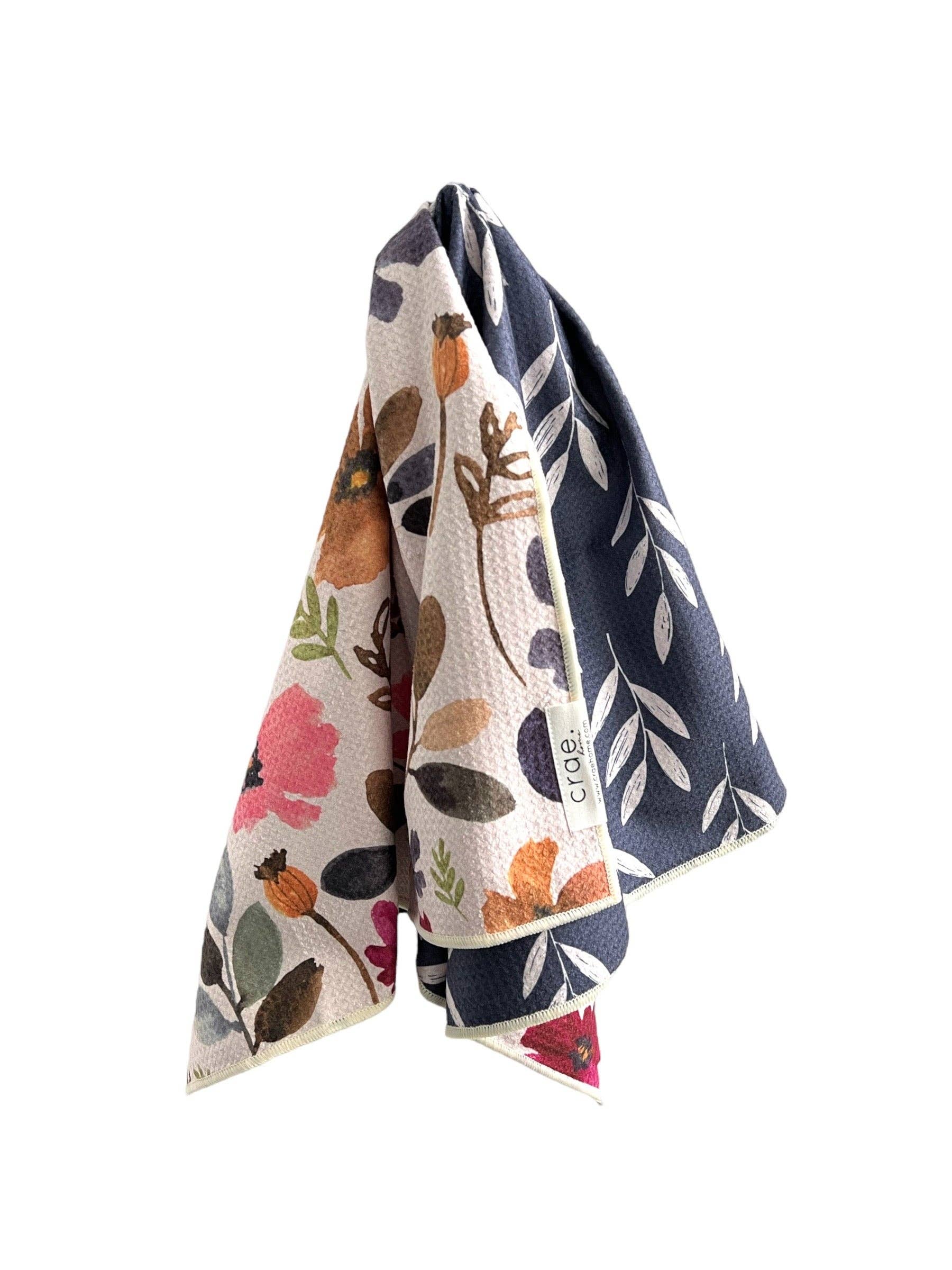 Ester: Reversible Hand Towel: Cream/Navy
