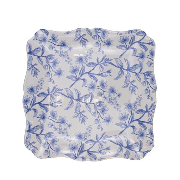 Aldridge Garden Square Platter White/Blue 11.5x11.5