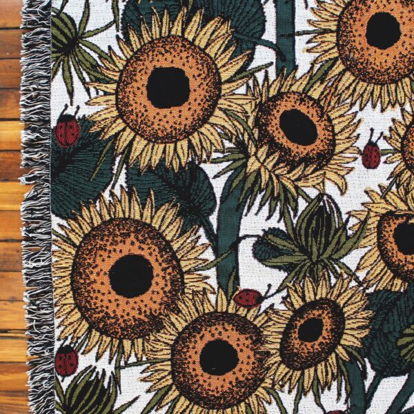 Calhoun & Co. - Sunflower & Ladybug Tapestry Blanket - Image 4