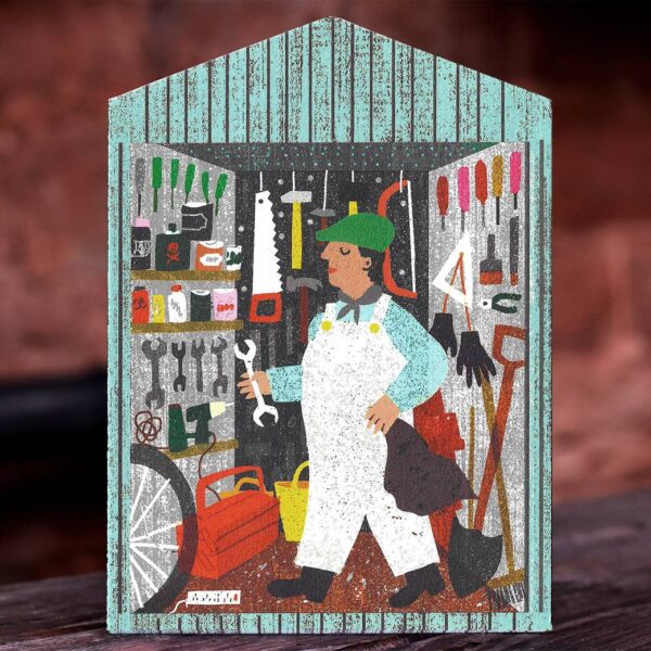 The Printed Peanut - Man in Shed Die Cut Card - Image 3