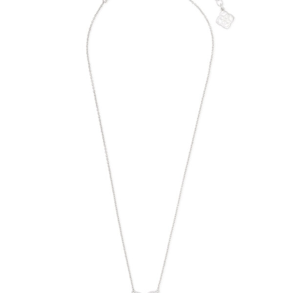 ARI HEART SHORT PENDANT NECKLACE RHODIUM IVORY MOTHER OF PEARL - Image 2