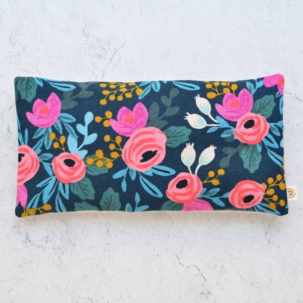 Weighted Eye Pillow in Rosa Floral Canvas Navy: Lavender - Image 2