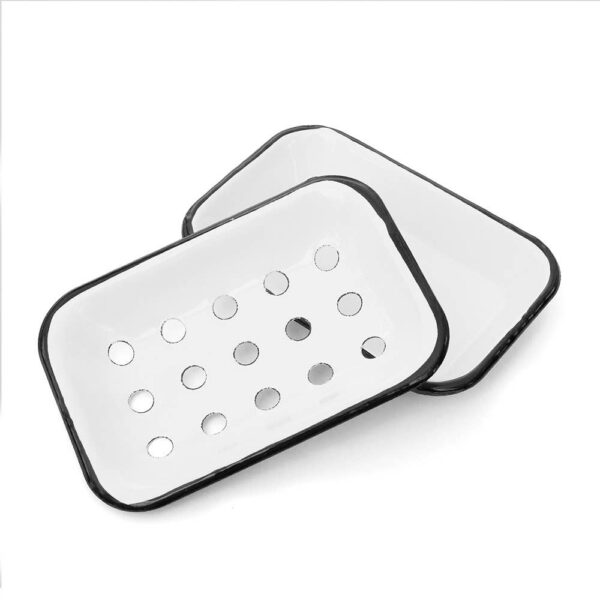 Farmhouse White Metal Soap Dish - Image 3