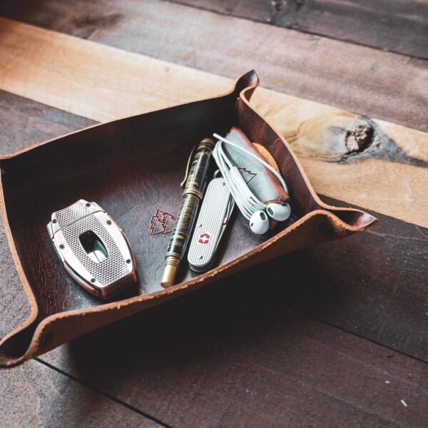 The Tumbledown | Leather valet tray: Tan Crazyhorse - Image 3