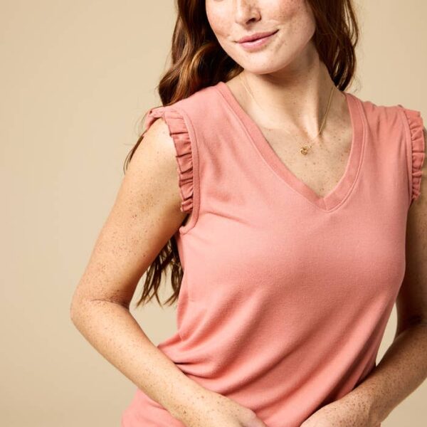 Dream Ruffle Top and Short Set: Heather Grey, 2X-3X - Image 6