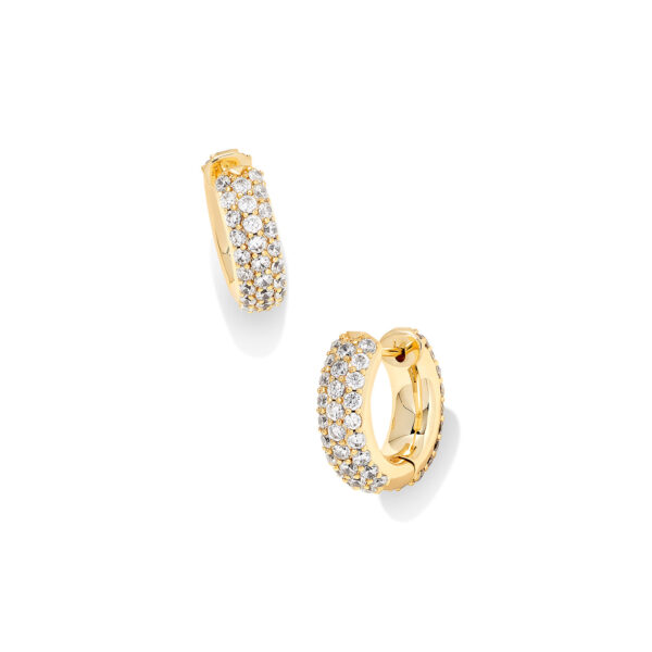 MIKKI PAVE HUGGIE EARRINGS GOLD