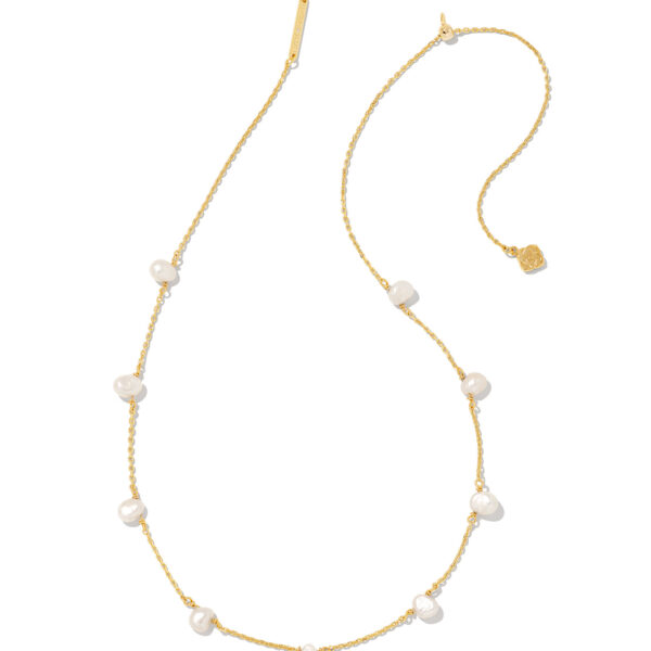 LEIGHTON PEARL STRAND NECKLACE GOLD WHITE PEARL