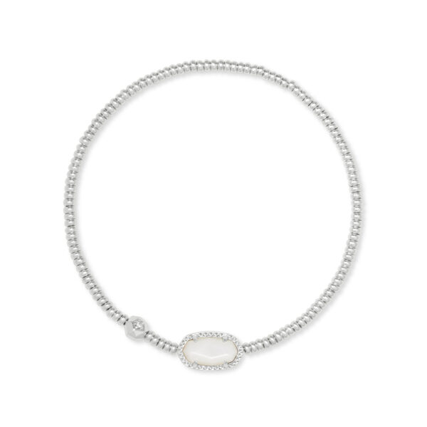 GRAYSON STRETCH BRACELET RHODIUM IVORY MOTHER OF PEARL