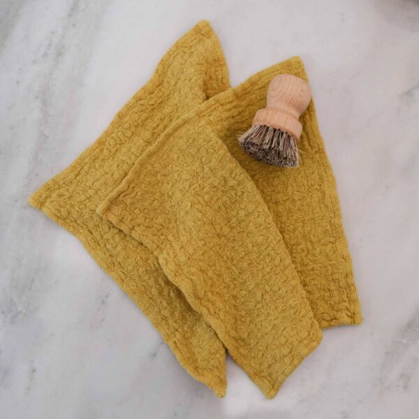 Linen Tales - Lemon Curry Linen Dishcloth Set of 2 - Image 2