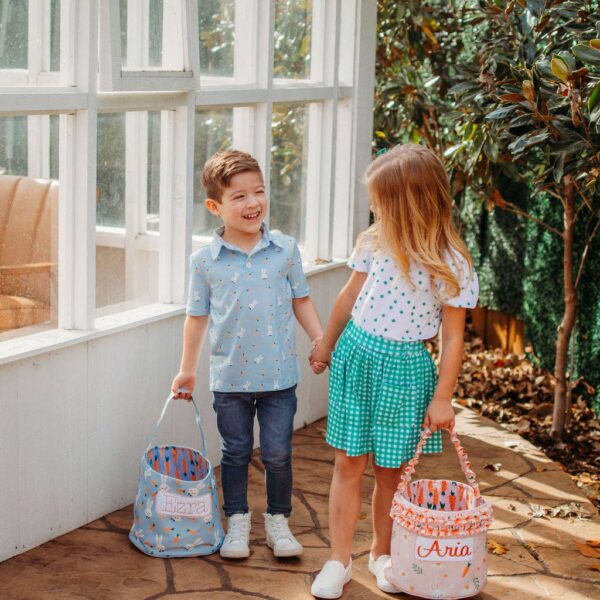 Kids Easter Egg Hunt Easter Basket - Boys Blue Carrots - Image 8