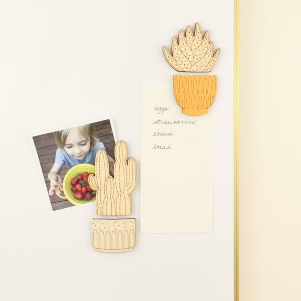 Wood House Plant Magnets | Zebra Plant | Plant Lover Gift - Image 3