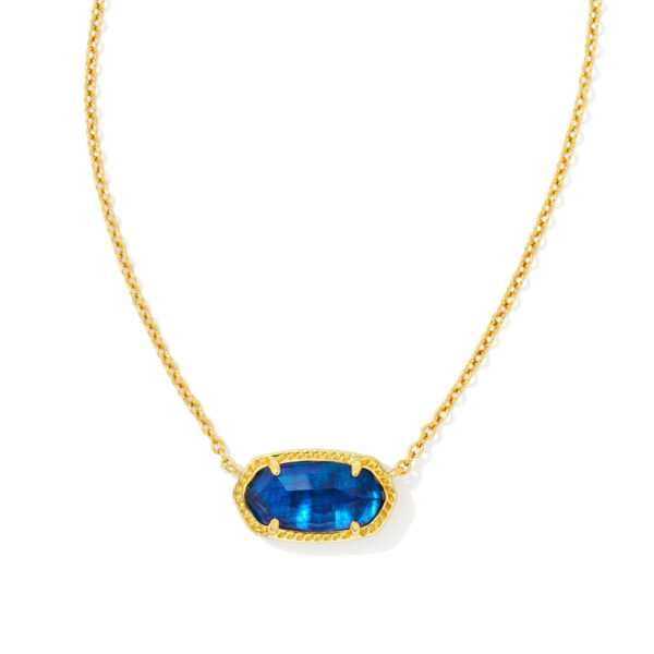 ELISA SHORT PENDANT NECKLACE GOLD NAVY ABALONE - Image 2