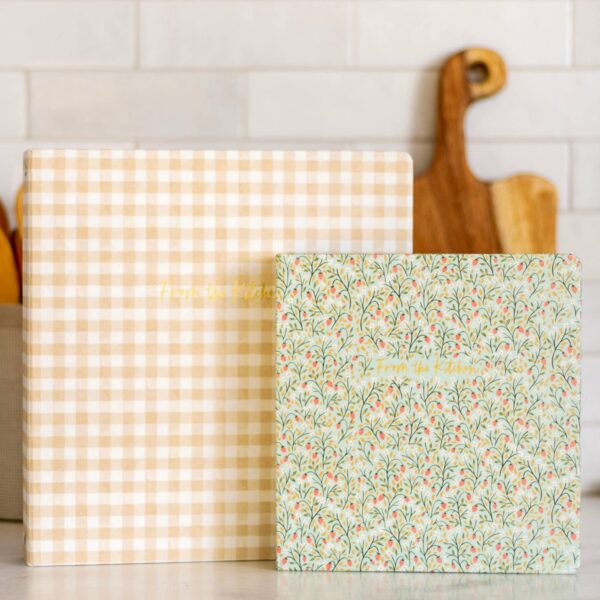 Beige Gingham Large Recipe Binder - Image 7