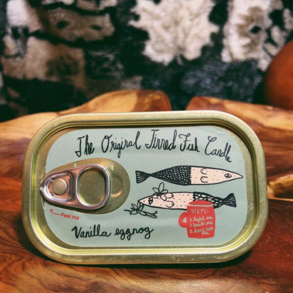 Tinned Candle - Tinned Fish Candle - Vanilla Eggnog - Image 3
