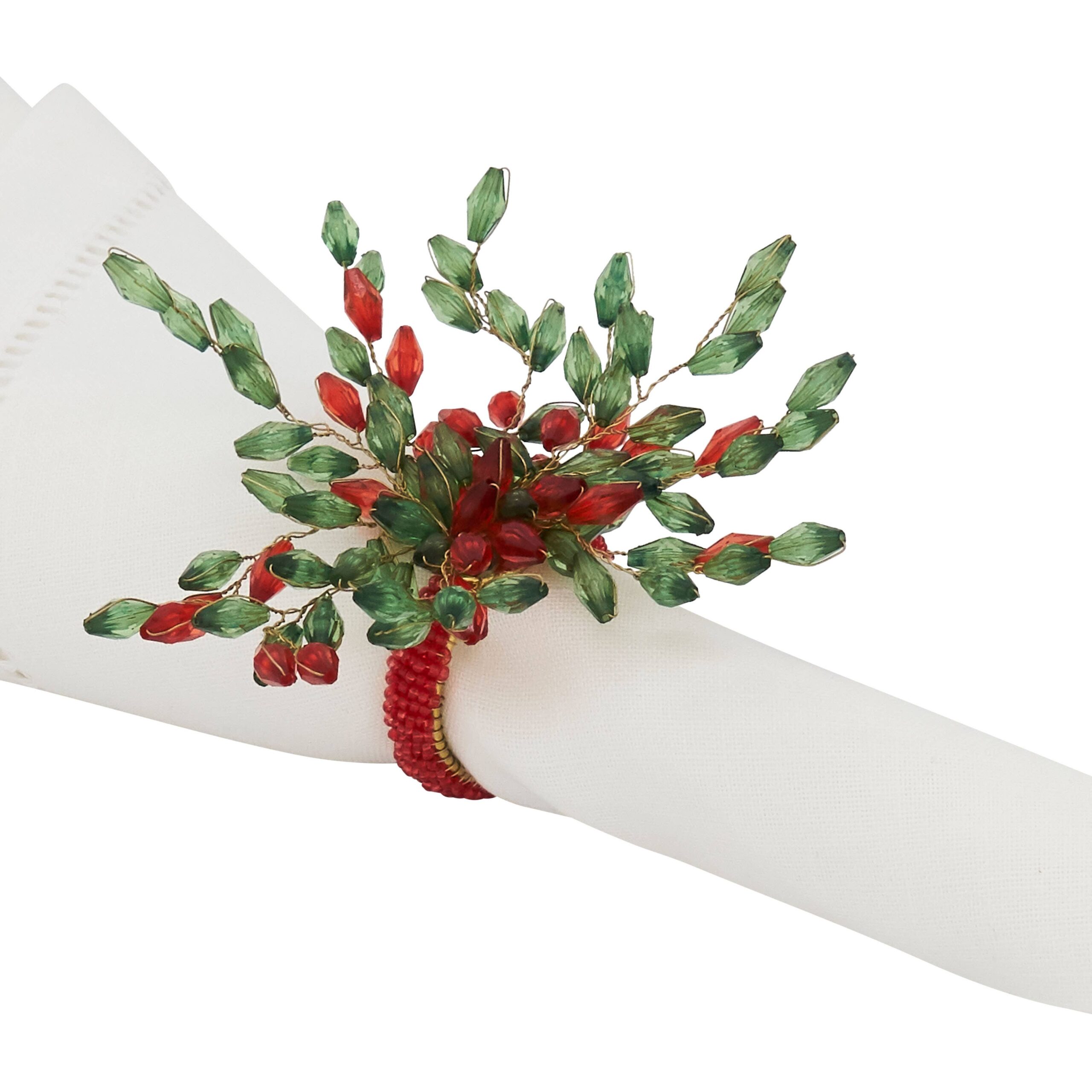 Beaded Napkin Ring - Acrylic and Glass Beads: Multi - Image 4