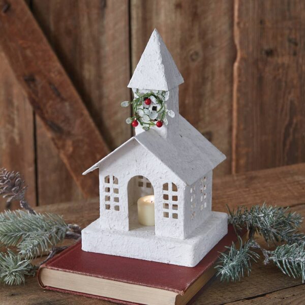 Snowy Church Luminary - Image 3