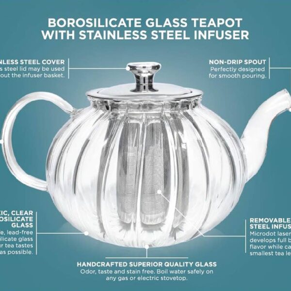 Teabloom Vienna Glass Teapot With Removable Infuser - Image 7