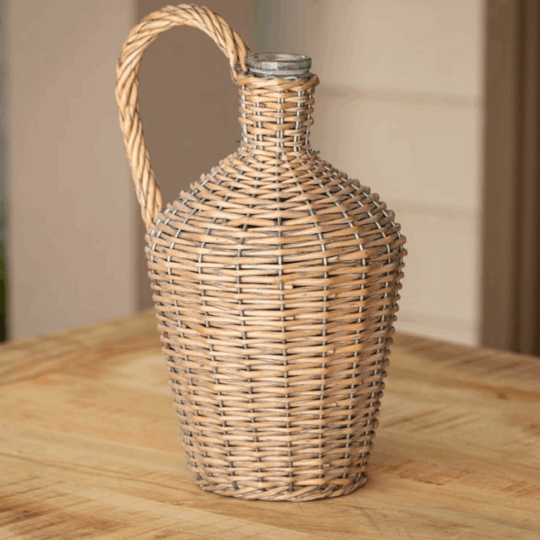 Willow Covered Wine Bottle Large