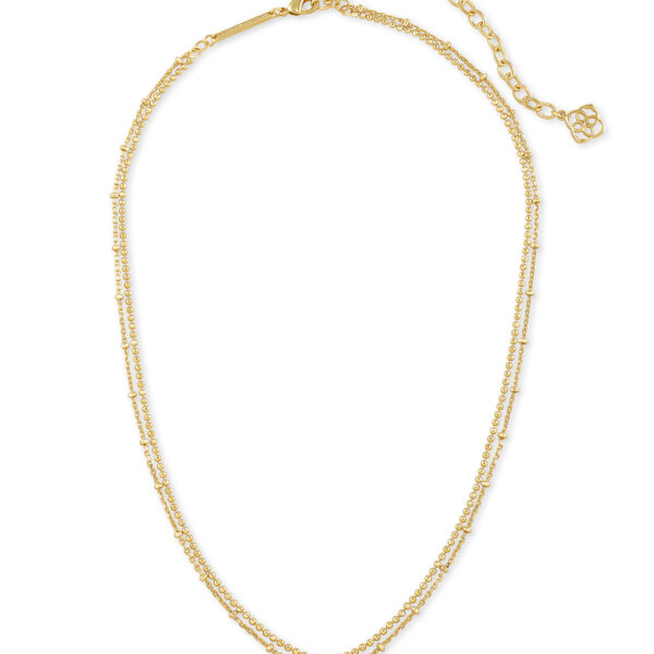 EMILIE MULTI STRAND NECKLACE GOLD IRIDESCENT DRUSY