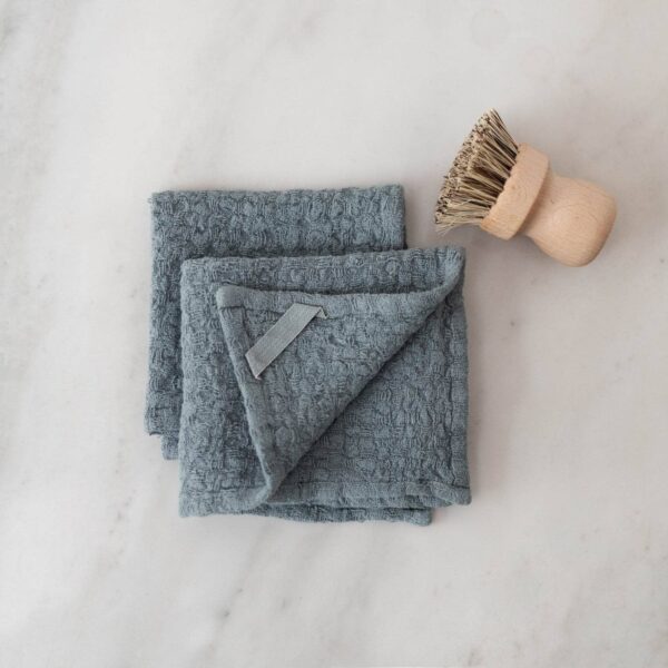 Linen Tales - Blue Fog Linen Dishcloth Set of 2 - Image 3