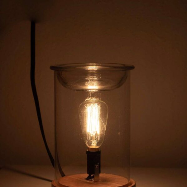 WAX WARMER - WOOD + GLASS WITH EDISON BULB - Image 8