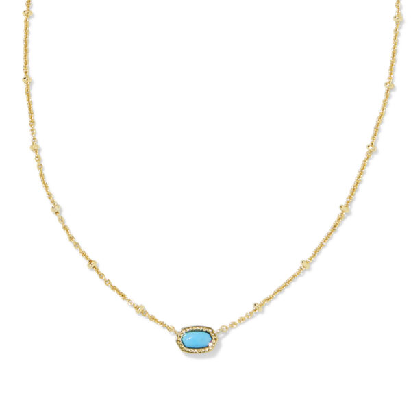 MINI ELISA SATELLITE SHORT PENDANT NECKLACE GOLD TURQUOISE MAGNESITE