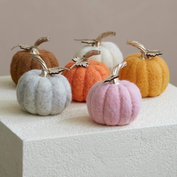 ASSORTED SET OF 6 FELT PUMPKINS, MULTI - Image 2