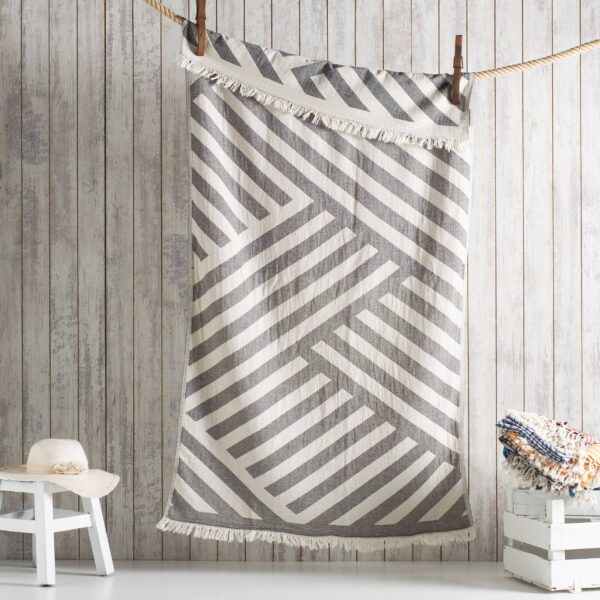 Harmony of Yarn Turkish Beach Towels : Blue - Image 3