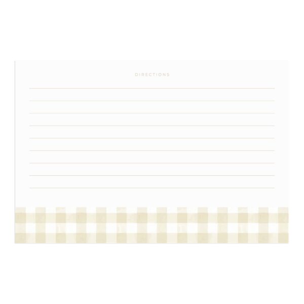 Beige Gingham Tin Recipe Box - Image 5