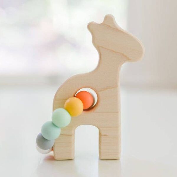 Bannor Toys - Giraffe Grasping Wooden Baby Toy with Teething Beads - Image 7