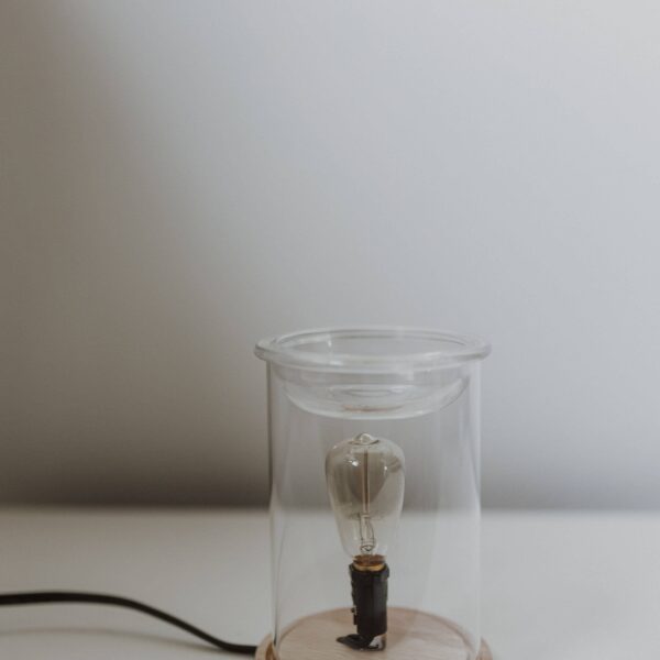 WAX WARMER - WOOD + GLASS WITH EDISON BULB - Image 7