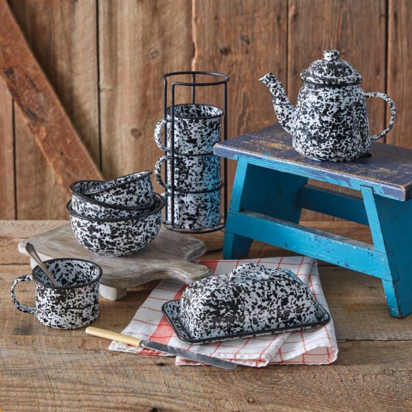 Set of Three Splattered Enamel Bowls - Image 2