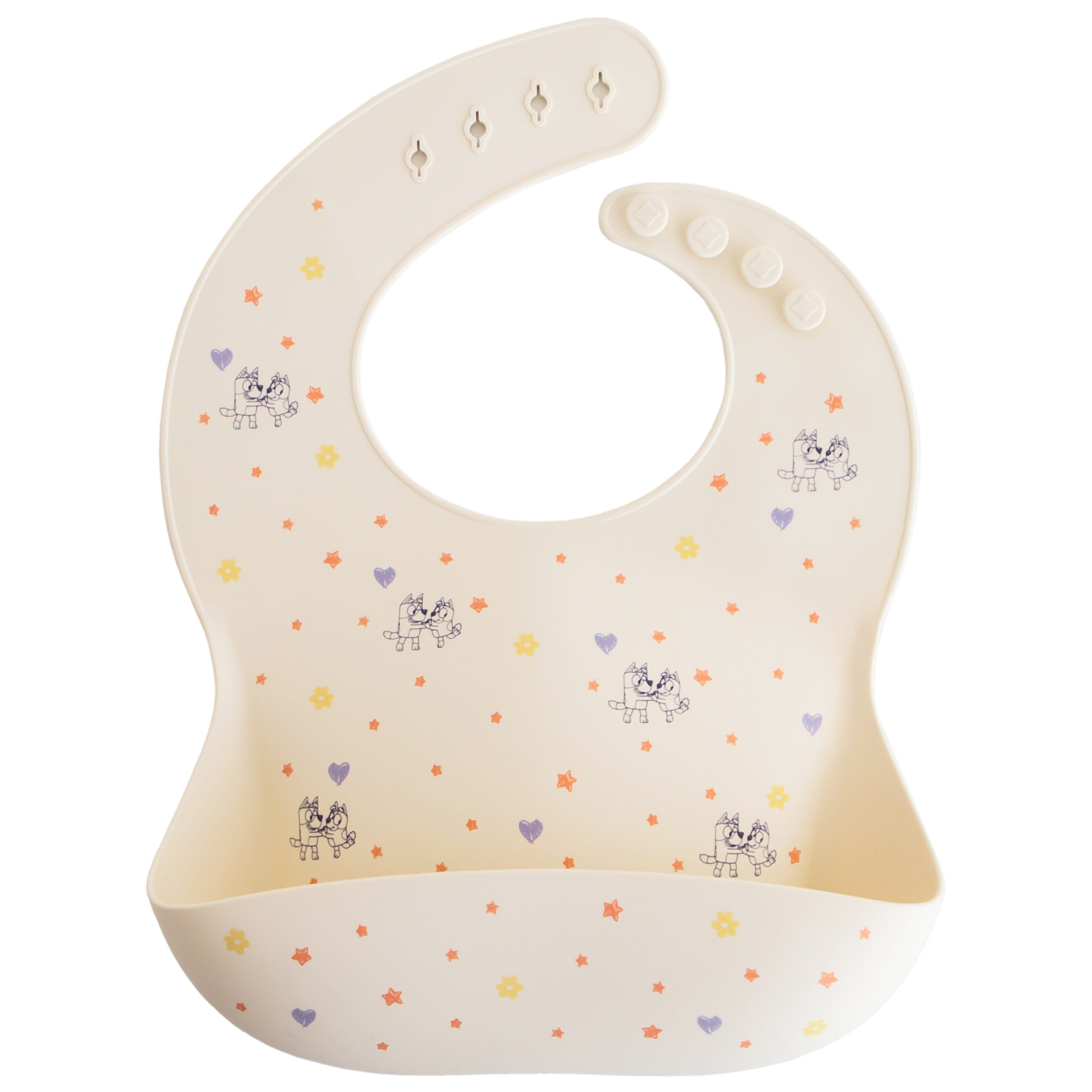 Silicone Baby Bib Bluey Ivory