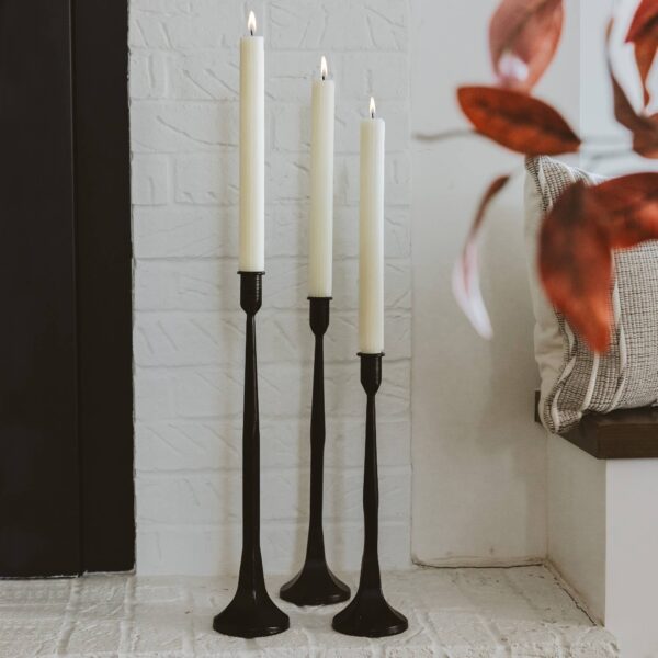 Cast Iron Taper Candle Holders, Set of 3 - Image 3