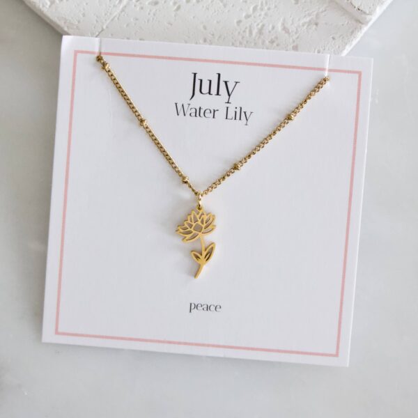 Birth Flower Necklaces - Waterproof: June - Rose - Image 12