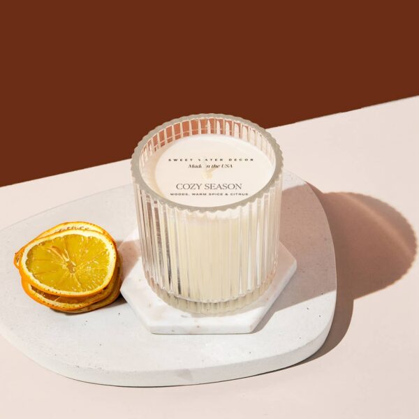 Cozy Season 11 oz Soy Candle, Fluted Ribbed Jar - Image 8
