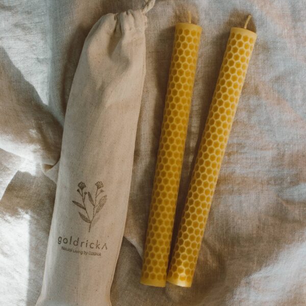 Goldrick Natural Living - Honeycomb Beeswax Dinner Candles - Image 2
