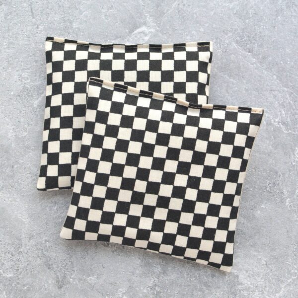 Black & Natural Checkerboard Lavender Sachet Bundle - Image 2