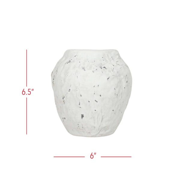 Ambrosine Distressed Ceramic Vase White - Image 4