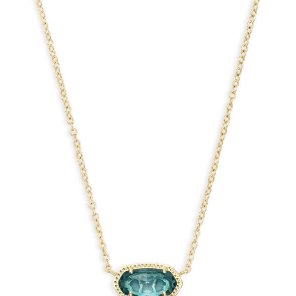 ELISA SHORT PENDANT NECKLACE GOLD LONDON BLUE