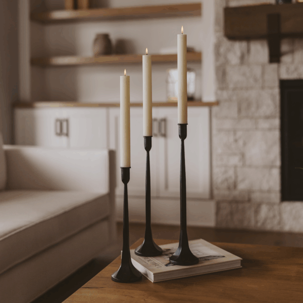 Cast Iron Taper Candle Holders, Set of 3 - Image 2