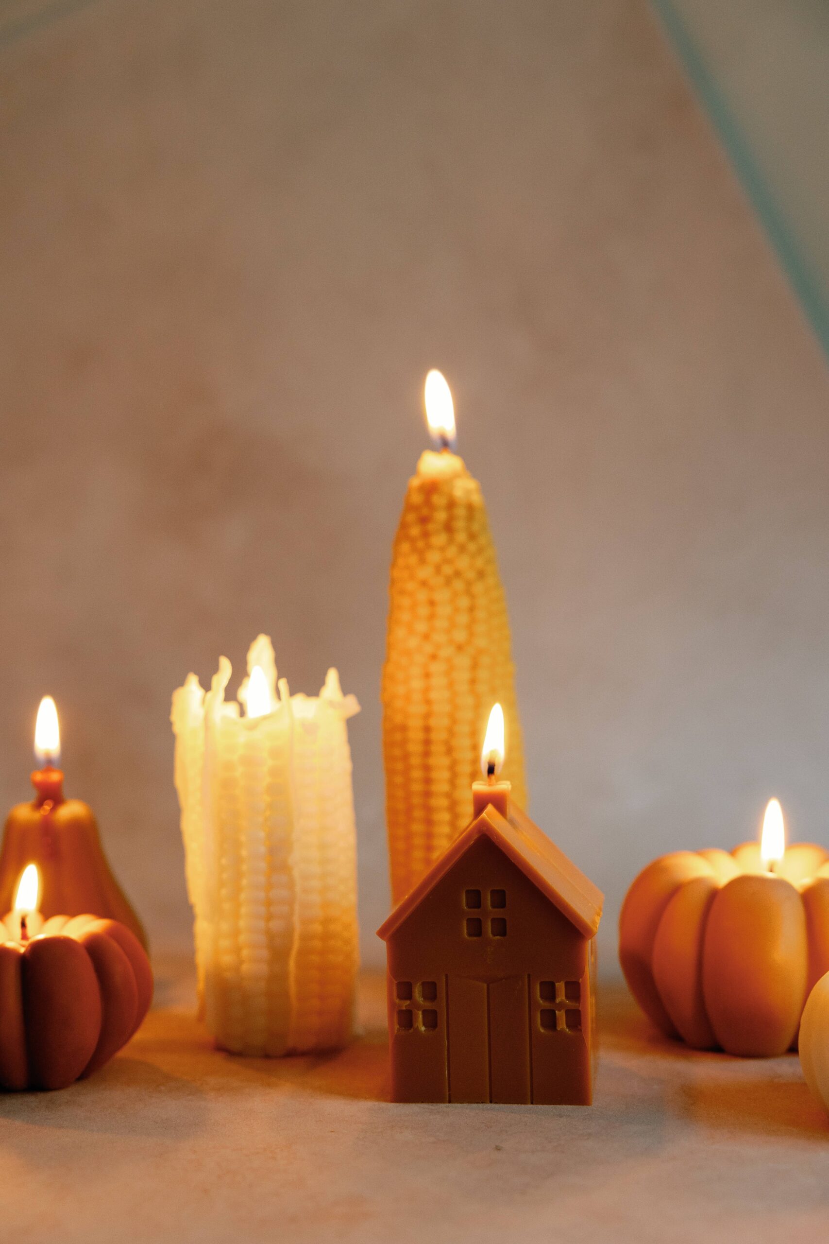 Corn cob pillar candle, Corncob in gift box, Pumpkin Chai