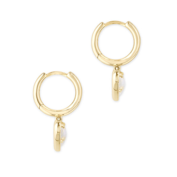 ARI HEART HUGGIE EARRINGS GOLD DICHROIC GLASS - Image 2