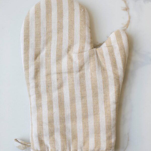 Stripe Oven Mitt: Beige