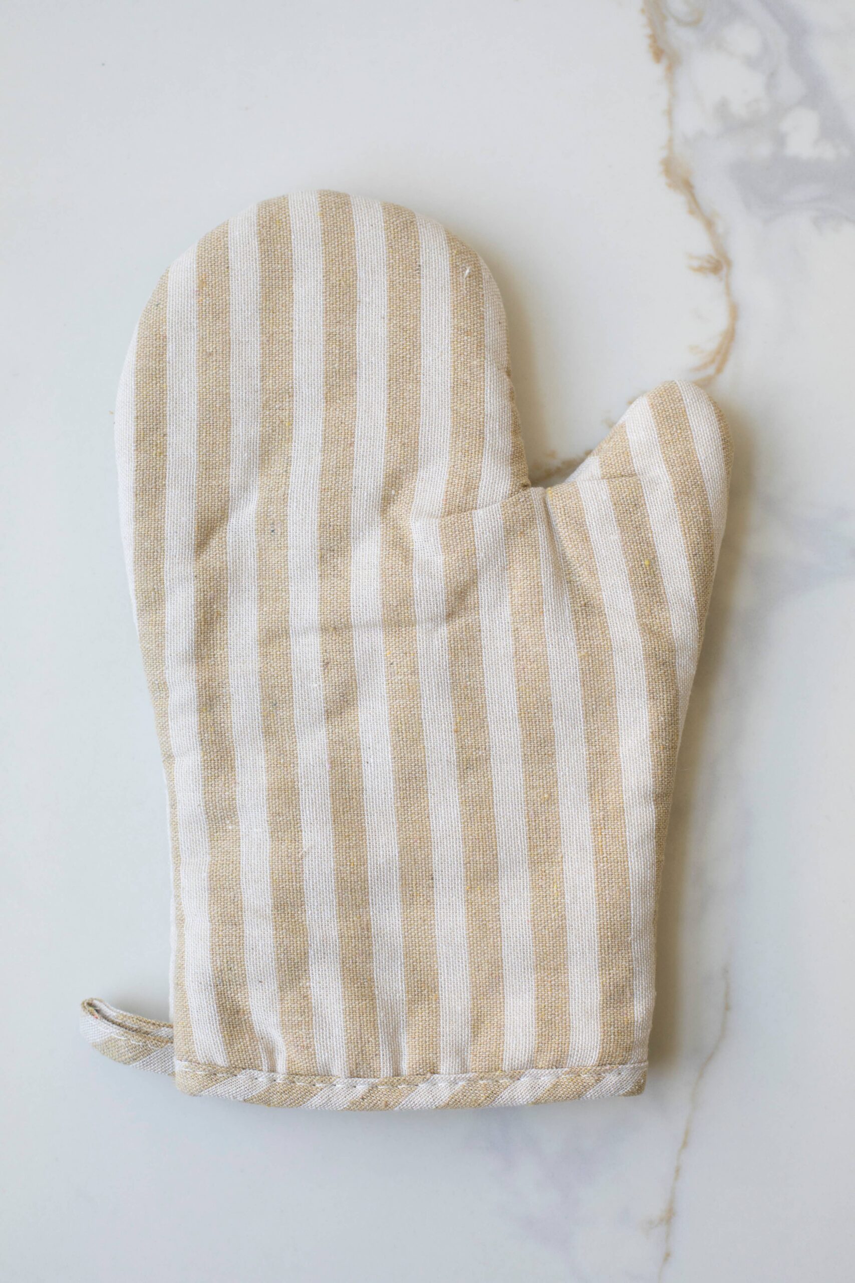 Stripe Oven Mitt: Beige