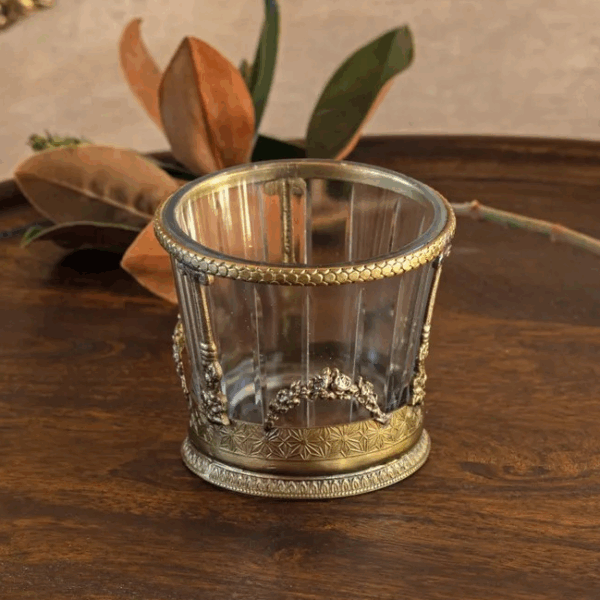 Antique Gold Vanity Candle Holder