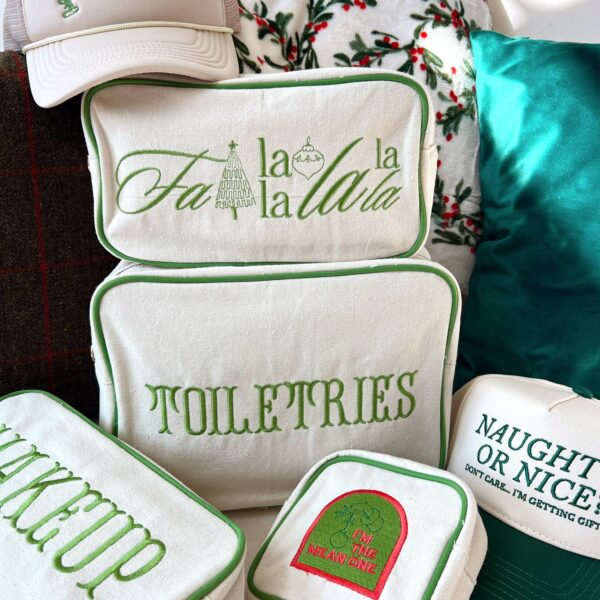 Toiletries - Green Canvas XL Bag - Image 3