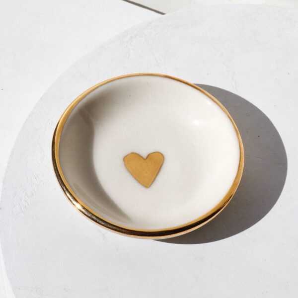 Apricity Ceramics - Heart Ring Dish | Handmade Pottery with Gold - Image 4