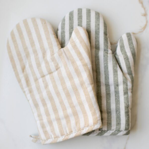 Stripe Oven Mitt: Beige - Image 4